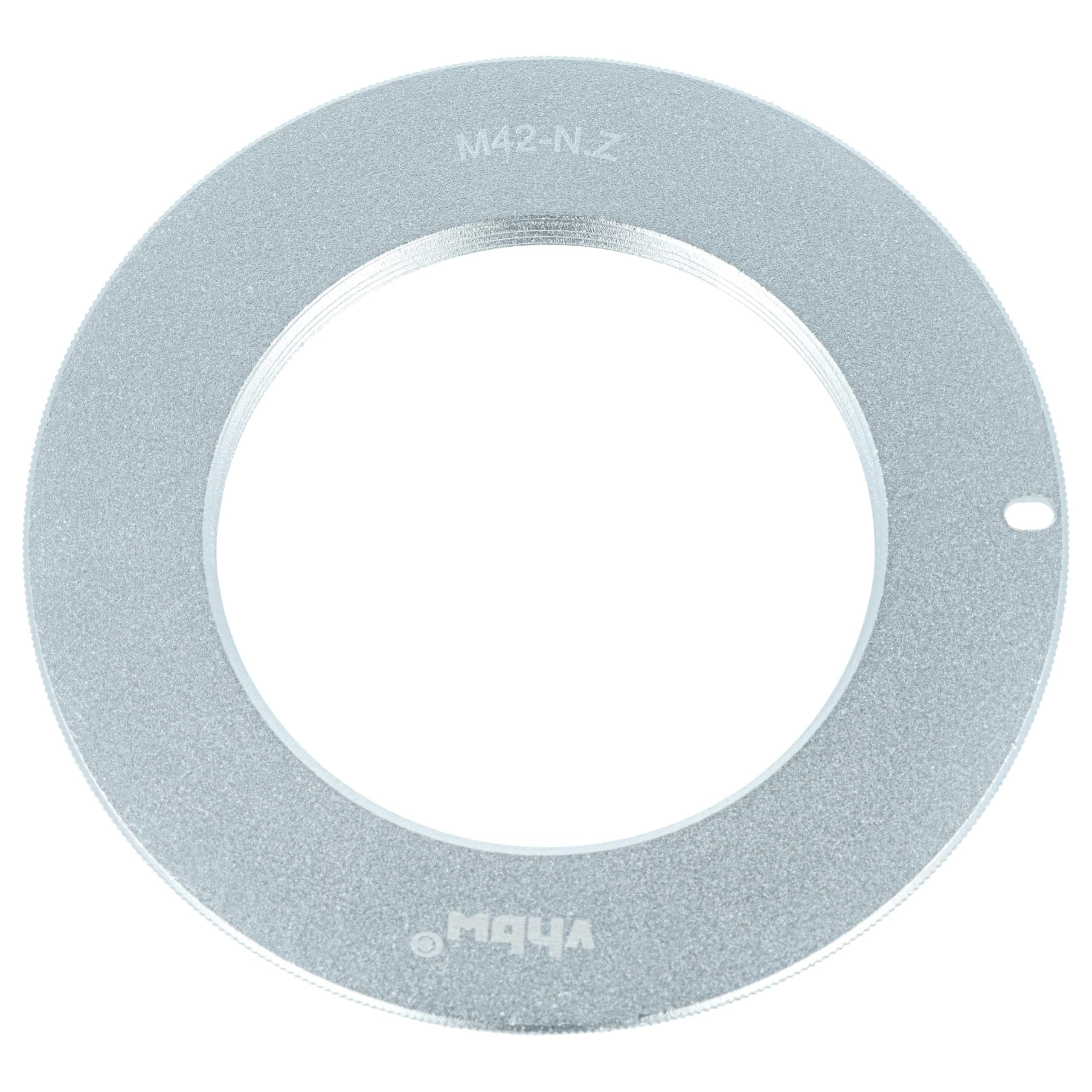 vhbw Bague d'adaptation Compatible avec Nikon Z30, Z50, Z50 II, Z6 II, Z5 II, Z6 III, Z7, Z7 II, Z6, Z5 - Monture Z vers objectifs M42 argenté