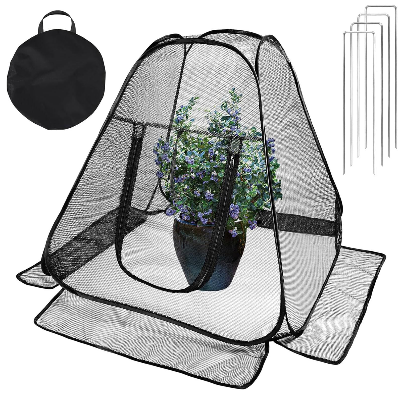 Expandable Plant Protector for Vegetables Fruits with Ventilation and Easy Access Easy Pack Plant Tent
