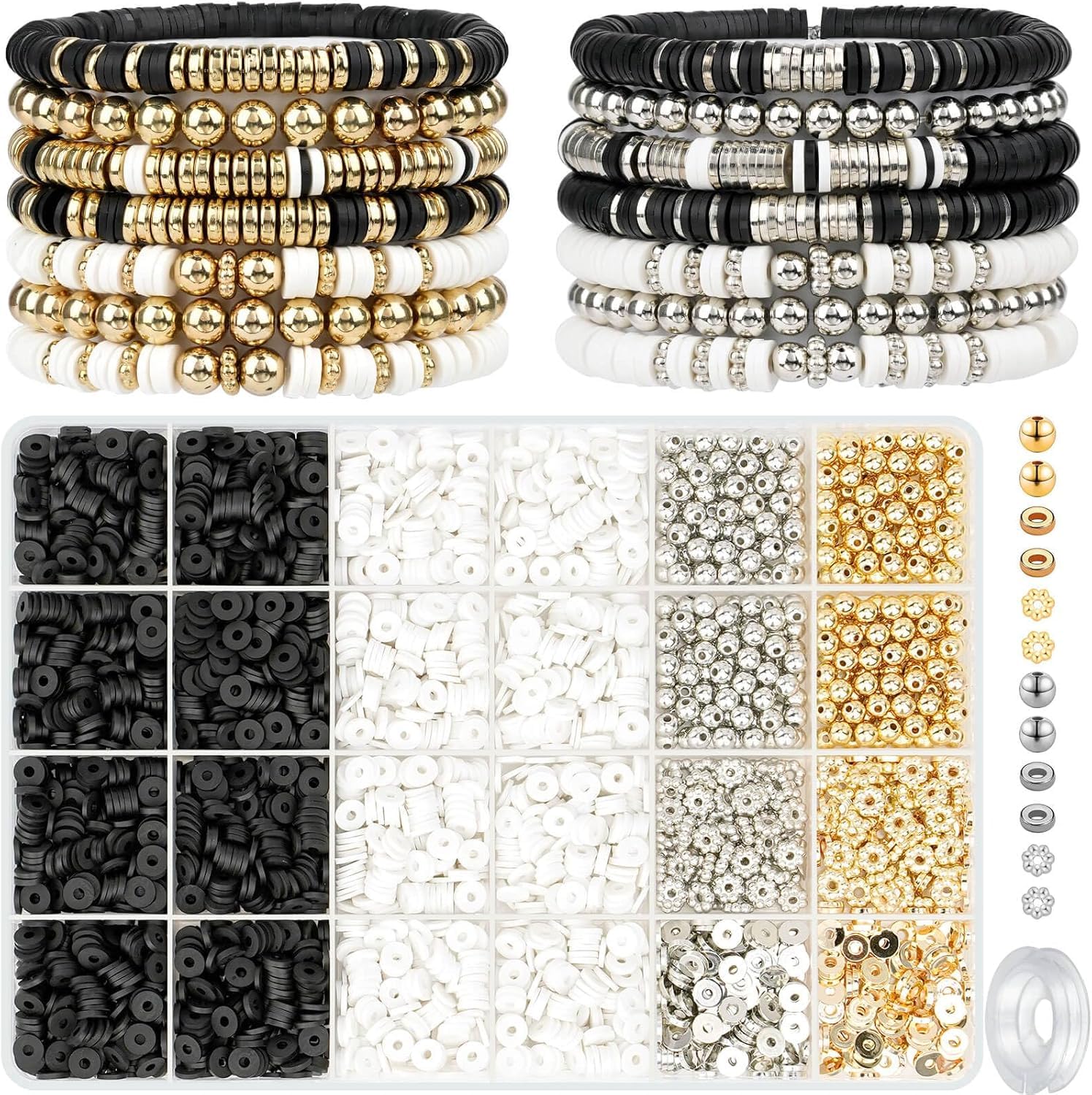 Ptyism Kit Perline in Argilla 3000+ per Braccialetti Fai-da-te