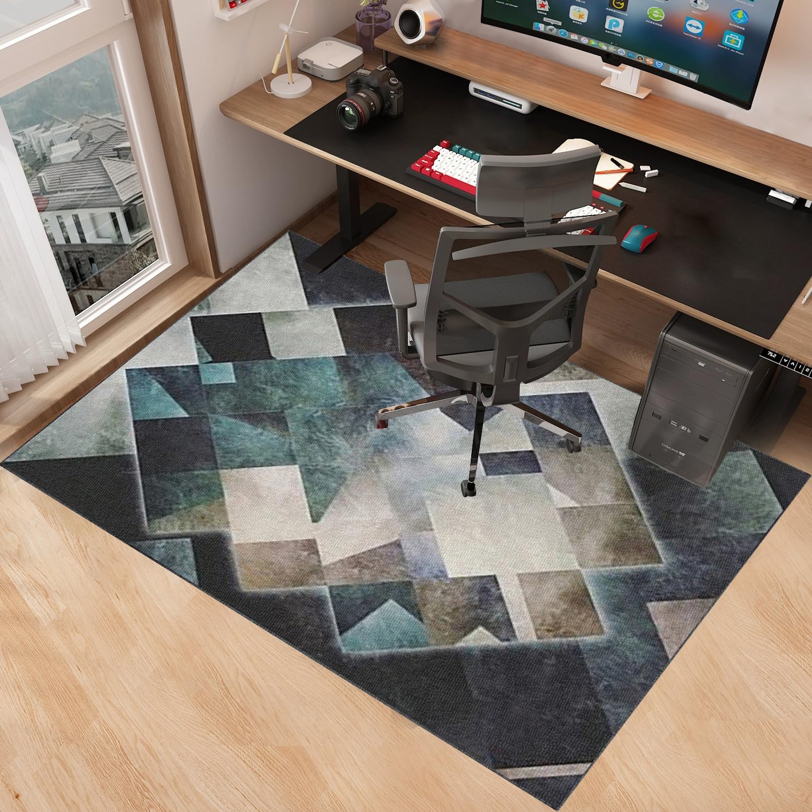 Tapis de Chaise pour Moquette et Parquet, Tapis de Protection de Sol, Tapis Chaise Gaming Antidérapant, Tapis protège-Sol pour Chaise de Bureau, Tapis Gaming Sol pour Sols durs 100 x 120 cm