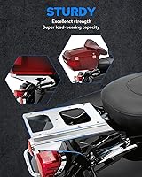 Vista 4 de Benlari Soporte de maletero desmontable cromado, 2 unidades, compatible con Harley Davidson Touring Street Glide Road King Road Glide Electra Glide