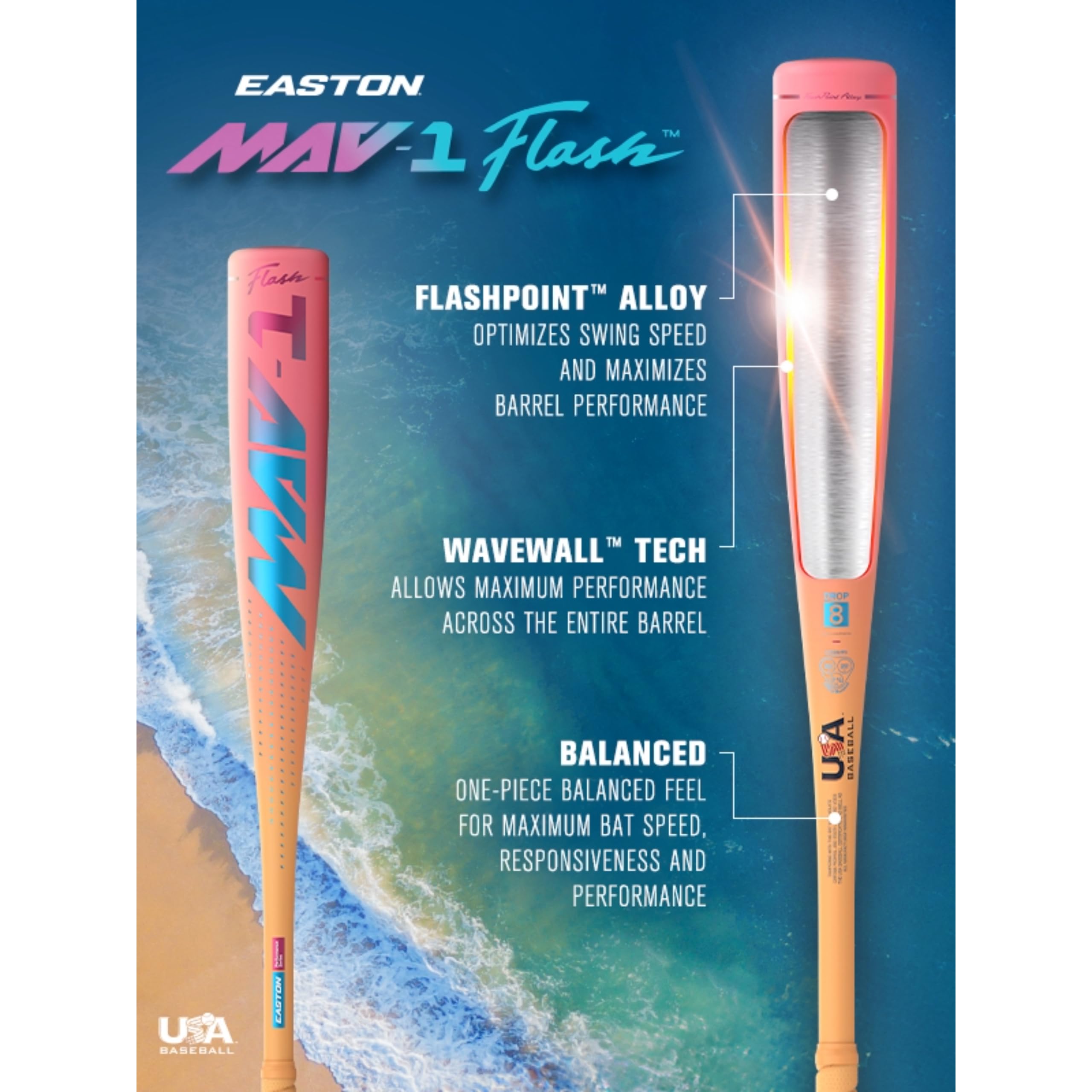 Amazon | Easton | 2026 | MAV1 フラッシュ野球バット | アメリカ | -8