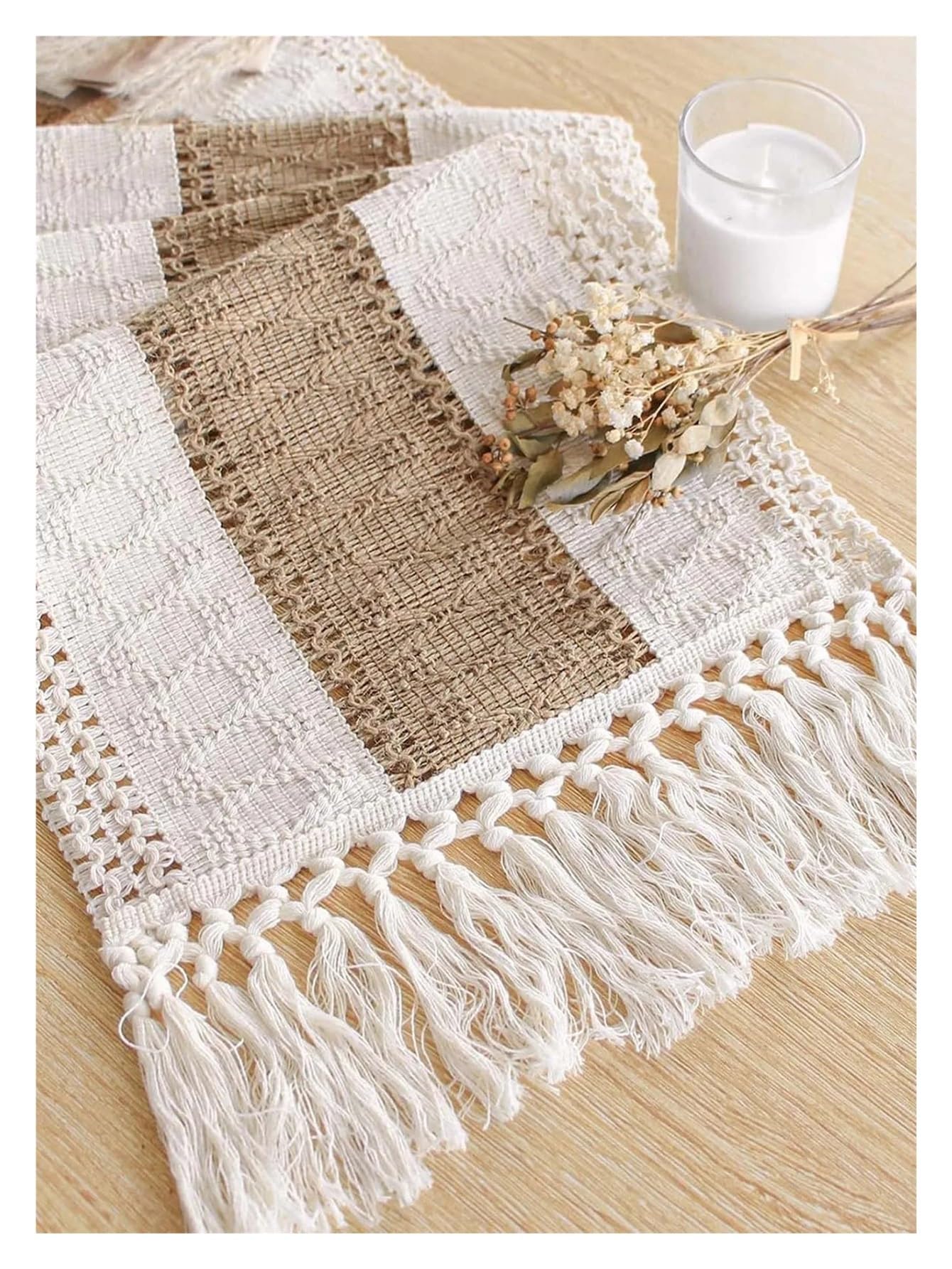 Table Runner Table Runner with Tassels for Dining Bedroom Decor(30*180cm)