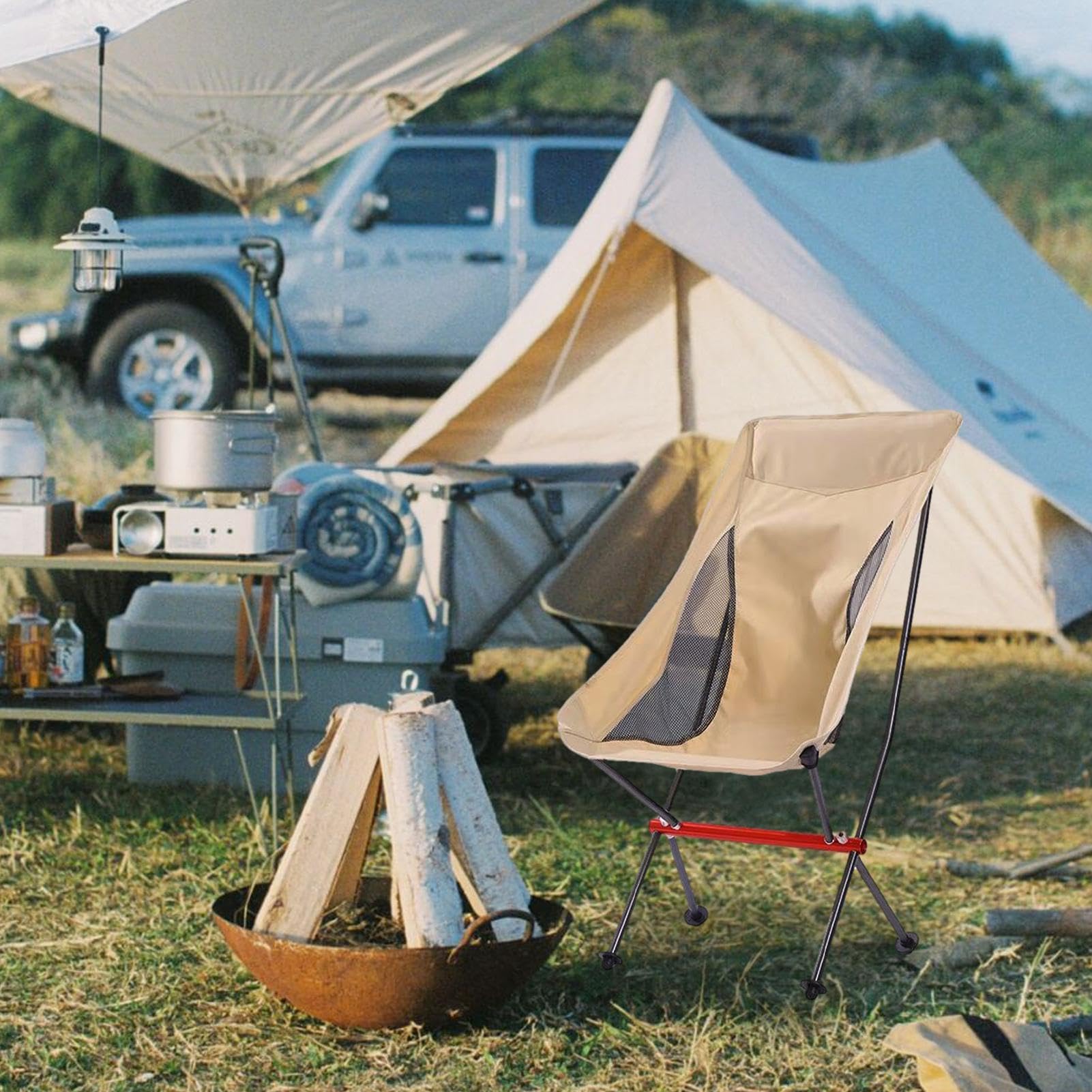 Sedia Pieghevole per Esterno Postura Ergonomica | Seggiolino Compatto da Trekking per Spiaggia Escursionismo Pesca Picnic Giardino