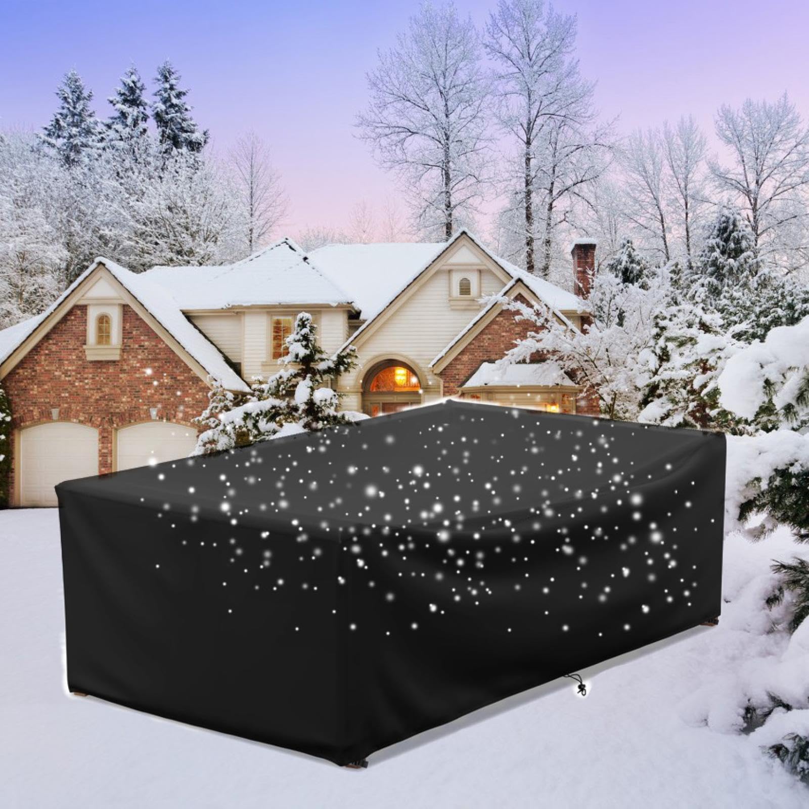 AUUZPI Patio Furniture Covers Waterproof 110x65x75cm/LxWxH Cover for Garden Furniture,Outdoor Garden Furniture Cover, Windproof Tearproof Dustproof Rattan Cube Cover,Waterproof Garden Table Cover