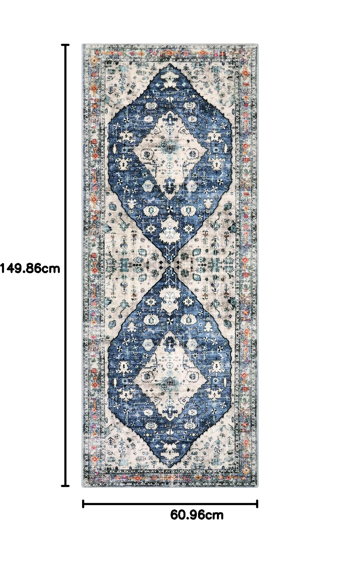 Tappeto Moderno Nero Antiscivolo - Runner Corridoio 5,8x17,8 Cm LuuL Home