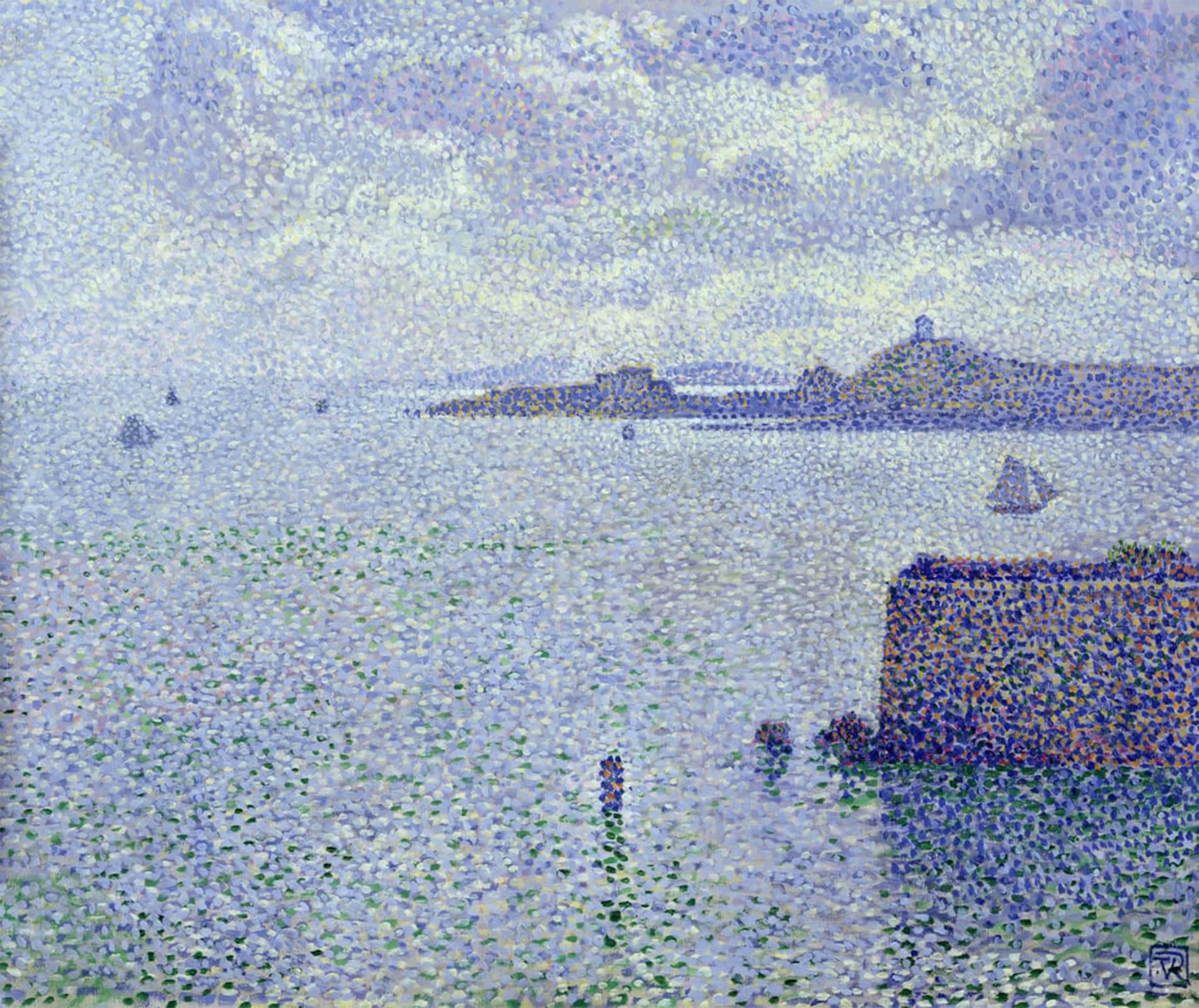 Serendipitp No Frame Abstract Painting Mural Print Picture Wall Decor Painting Sailing Boats In An Estuary By Théo Van Rysselberghe Vintage Wall Artwork For Home Decor 60X90cm