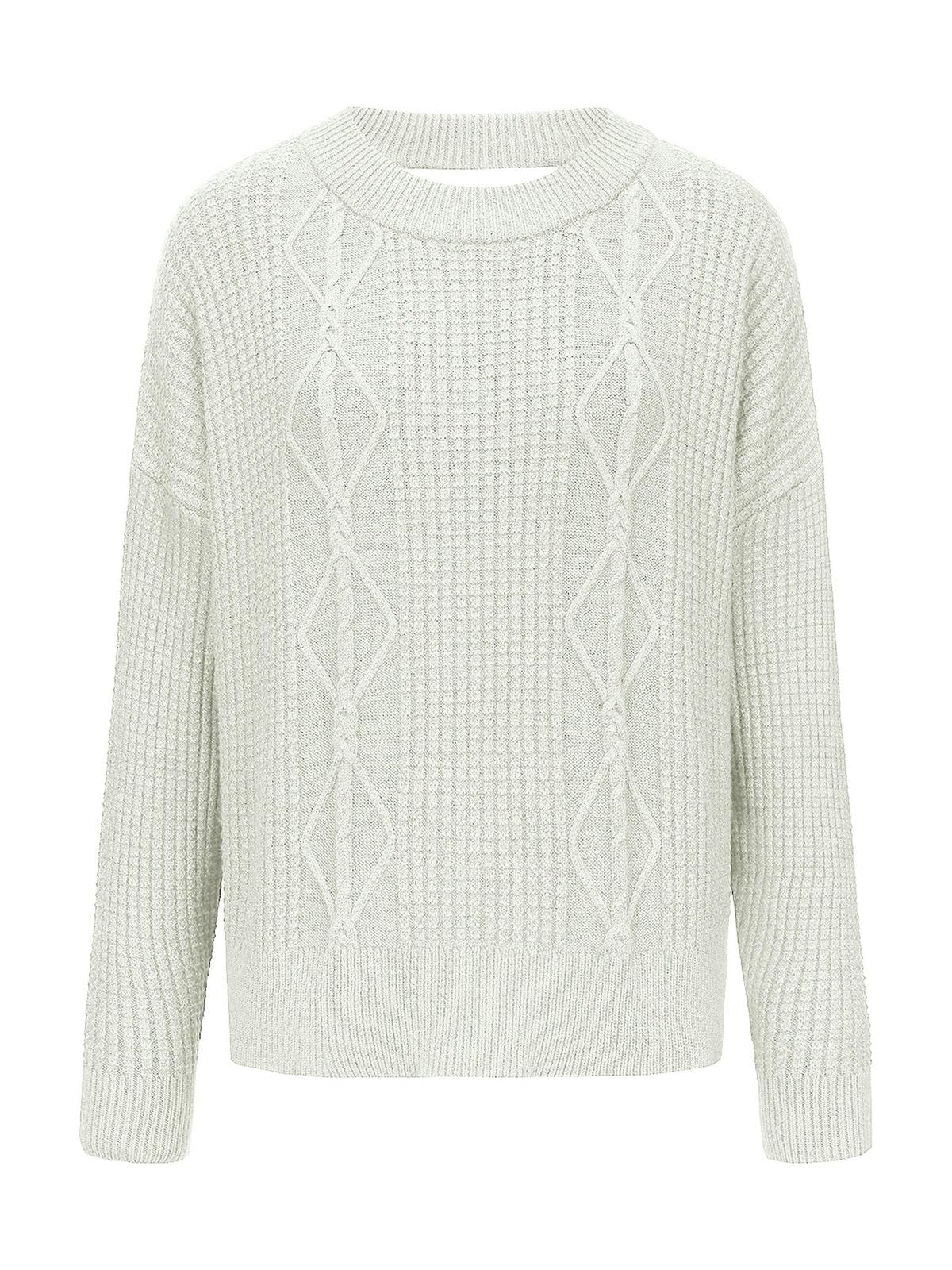 Maglione Dolcevita da Donna Maglieria Donna, Pullover in Maglia A Maniche Lunghe-Bianco-pp