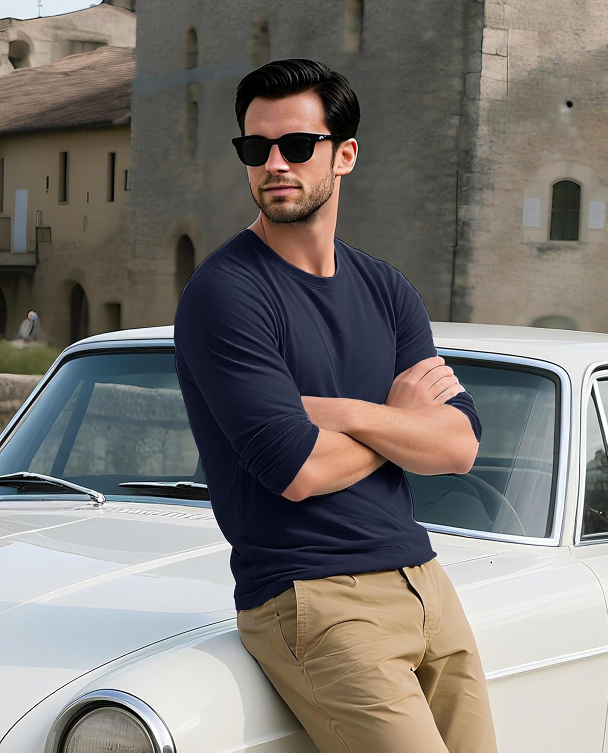 EKLENTSON Men's Cotton Crewneck T-Shirts Long Sleeve Plain Tee Moisture Wicking Casual Tshirts Solid Color - Image 3