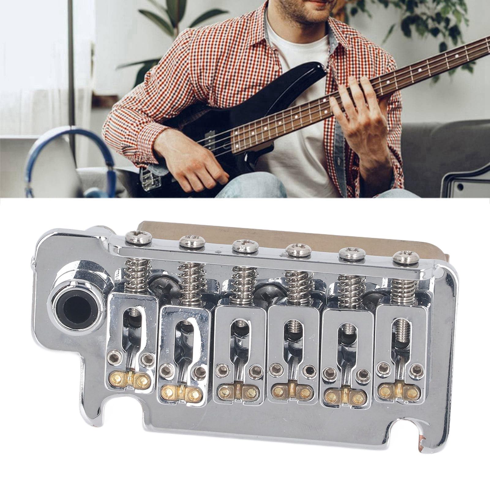 Fafeicy Akcesoria Gitarowe Mostek Tremolo Metalowy Mosiężny Blok 2-punktowa Gitara Elektryczna do Gitar