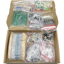 1900 Pcs Electronic Component Kit, DIY Assortment with Capacitors, Resistors, LEDs, Transistors, Diodes, PCB Boards and More