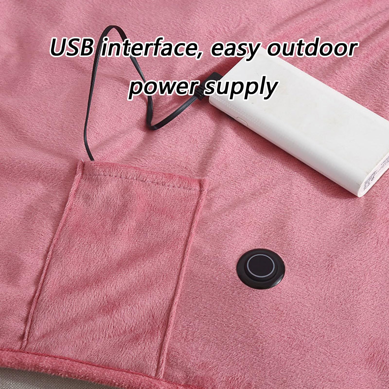 Manta térmica eléctrica con 3 niveles de calor ajustables USB, cubierta de calor rápido, control de temperatura, manta calentada, temporizador de apagado automático