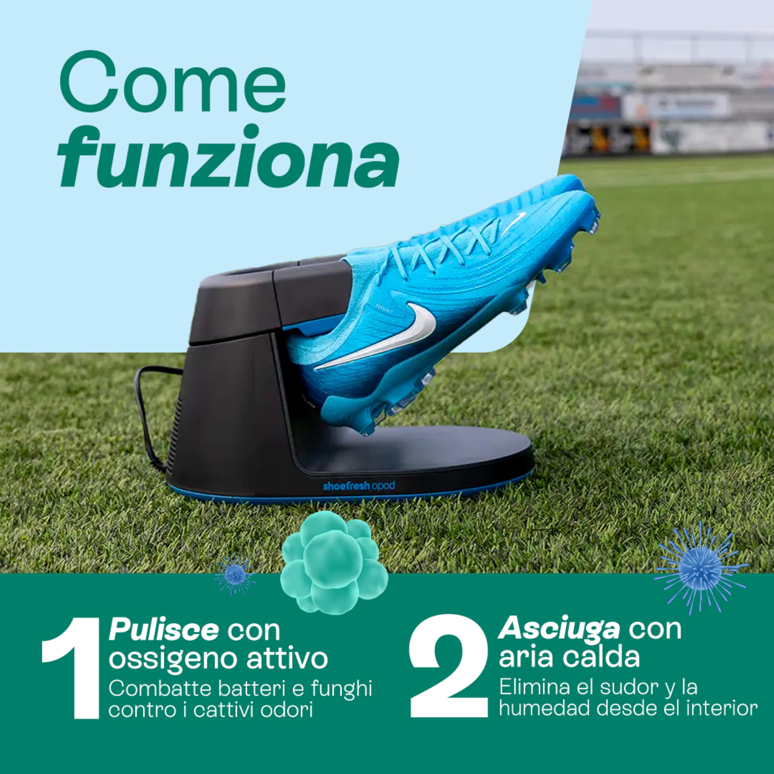 shoefresh Deodorante Scarpe & asciugas Carpe | Antibatterico Scarpe | igienizzante Scarpe | disinfettante Scarpe | Opod
