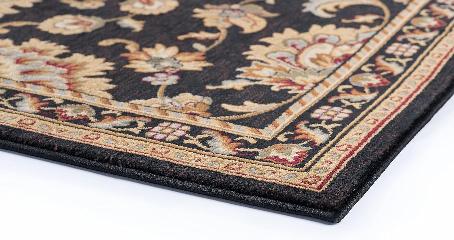 7x10 Area Rug for Living Room, Dining Room, Bedroom, Entryway | Alfombras para Salas | Traditional, Oriental | Indoor | Black 6'7'' x 9'6''