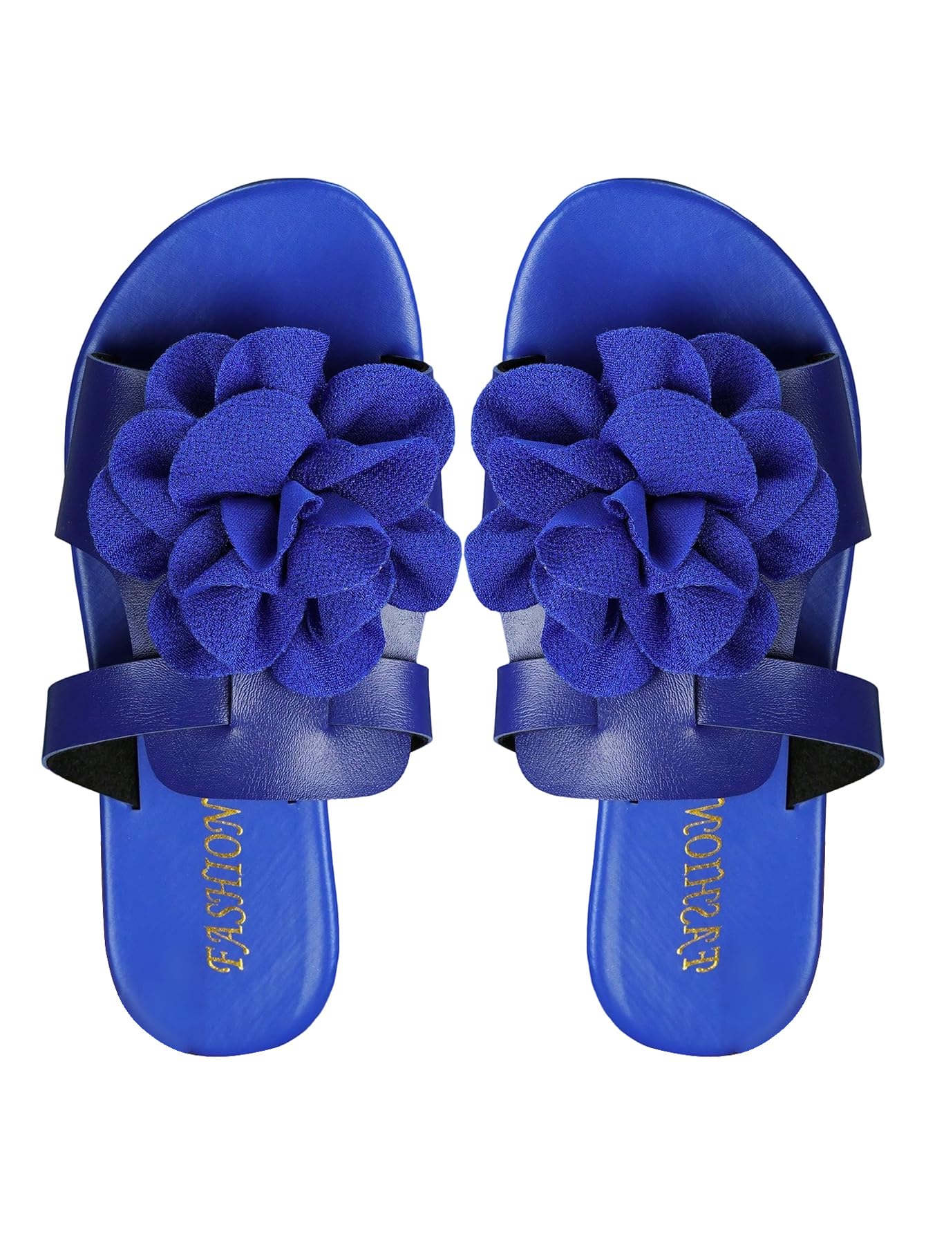 GORGLITTER Women's 3D Flower Sandals Strappy Dressy Boho Cute Slip On Shoes