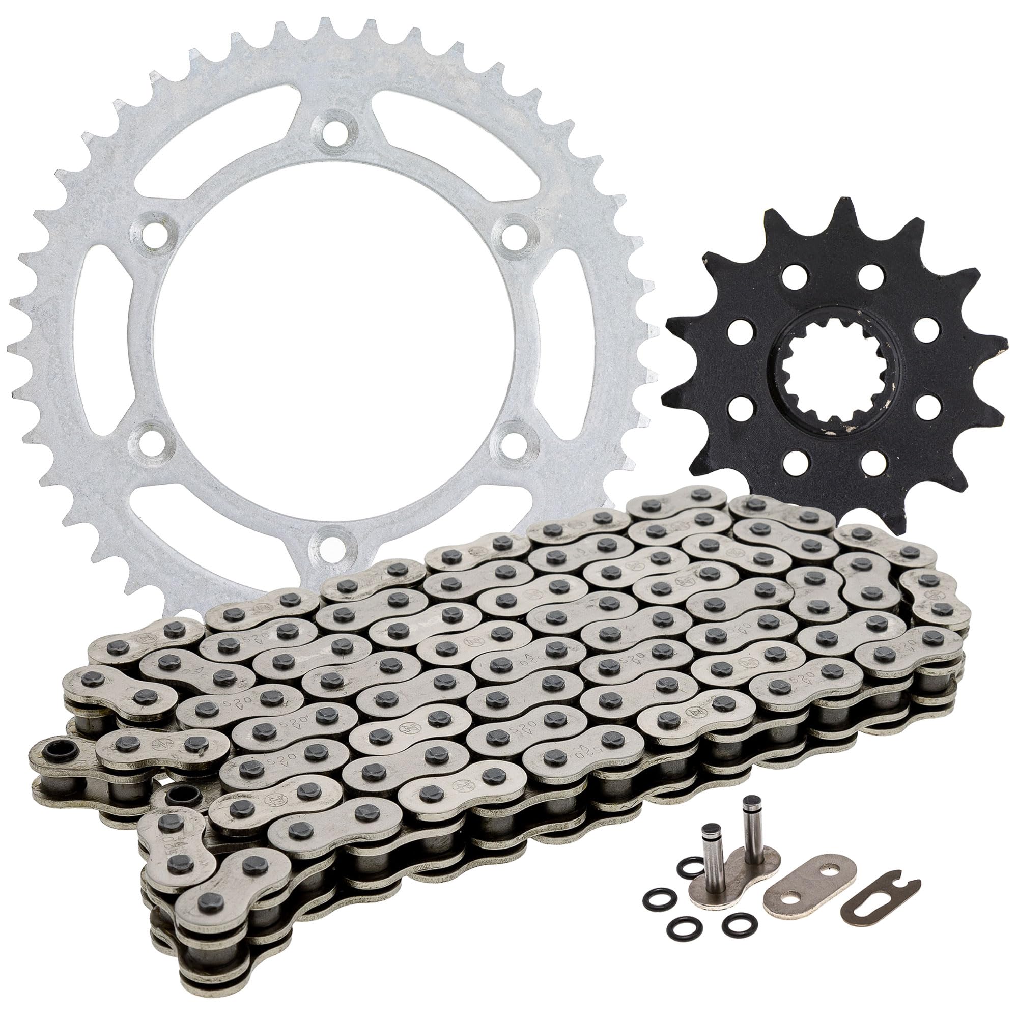 NICHE Drive Sprocket Chain Combo for Suzuki DR350 Front 14 Rear 44 Tooth 520V O-Ring 110 Links
