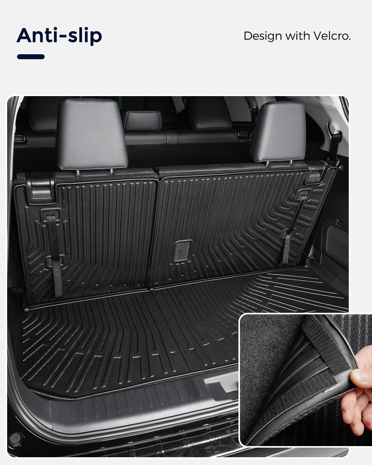 Floor Mats & Cargo Liner for Toyota Highlander 2020-2025 (Only for Bench Seat & Gas) All-Weather Rubber Mats, Full Interior Protection Custom Fit for SUV, Durable & Easy to Clean - Image 9
