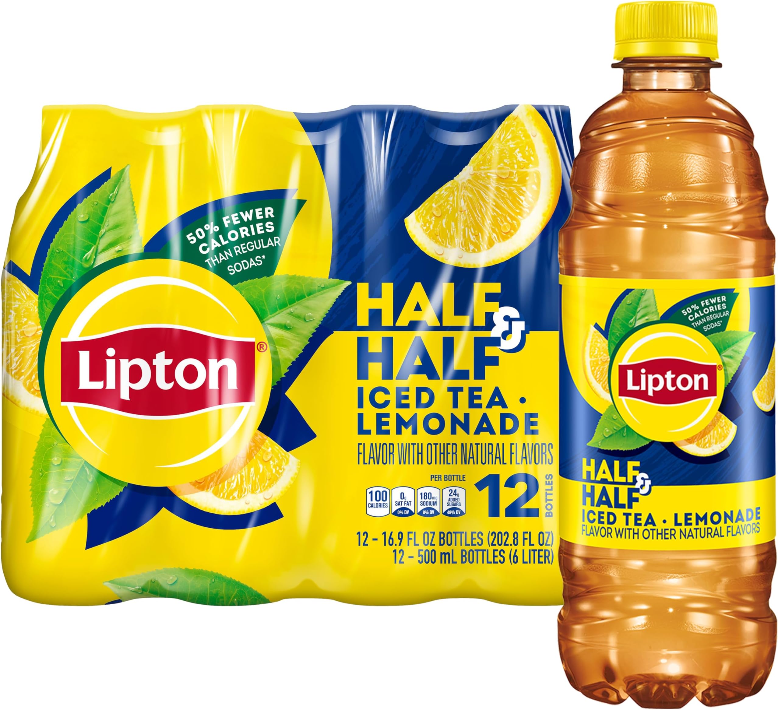 Iced Tea and Lemonade, 16.9 Fl Oz Bottles (Pack of 12)