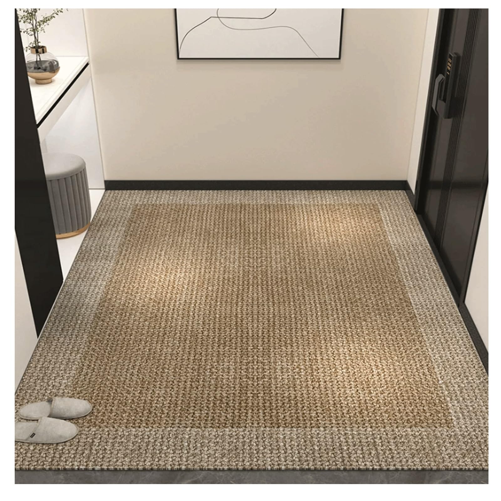 Tapis de porte d'entrée intérieure en sisal lavable anti-glisse