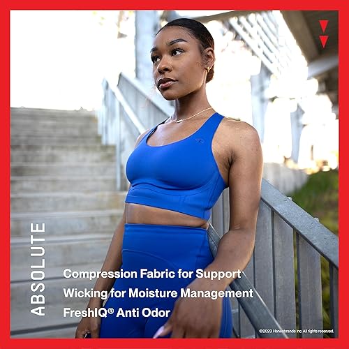 Vista 3 de Sostén deportivo Champion Absolute con banda SmoothTec, S, Gris, negro