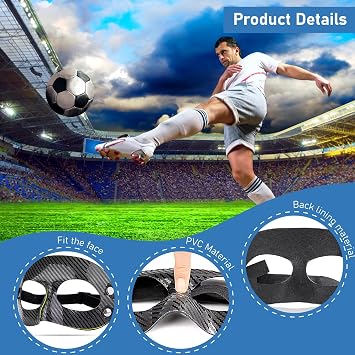 Face Shield Mask, Nose Guard for Broken Nose, Adjustable PVC Face Shield Mask Sports Protection for Football, Basketball, Wrestling, Softball, Adults