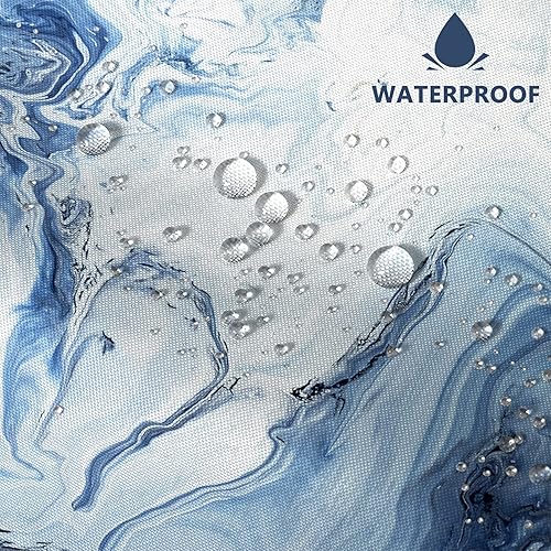 Miniatura 4 de AWERT Cortina de ducha de mármol azul, impermeable para decoración de baño, impresa lavable con ganchos, 72 x 72 pulgadas