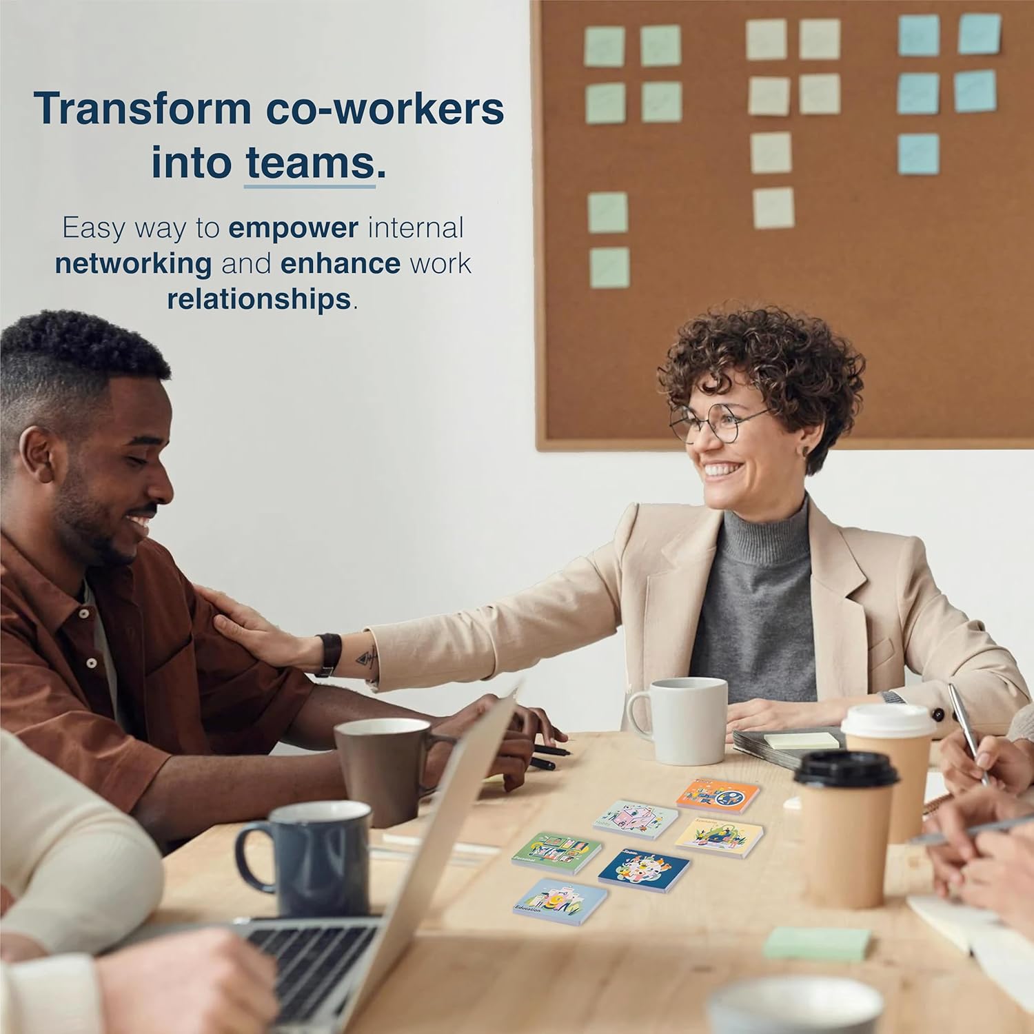 FLUYTCO Building Blocks : Team Building Card Game for Work - 150 Conversation Starters & Ice Breakers to Get to Know Your Coworkers - Office Activities & Training Tool