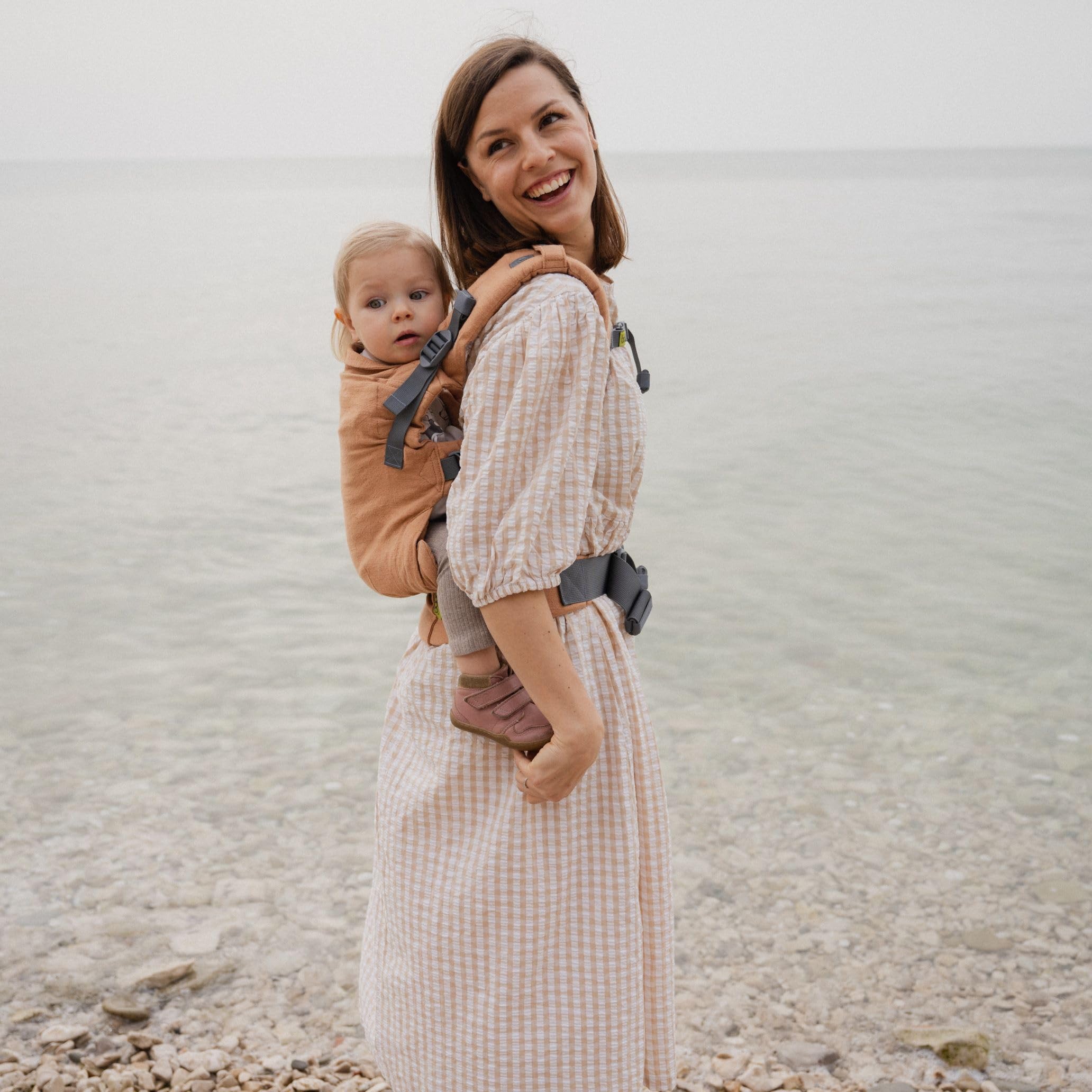 Boba X portabebè dalla nascita fino al bambino – Marsupio certificato adatto alla vita, regolabile per neonati dalla nascita, per bambini piccoli e grandi (Linen Rye, 1 contea)