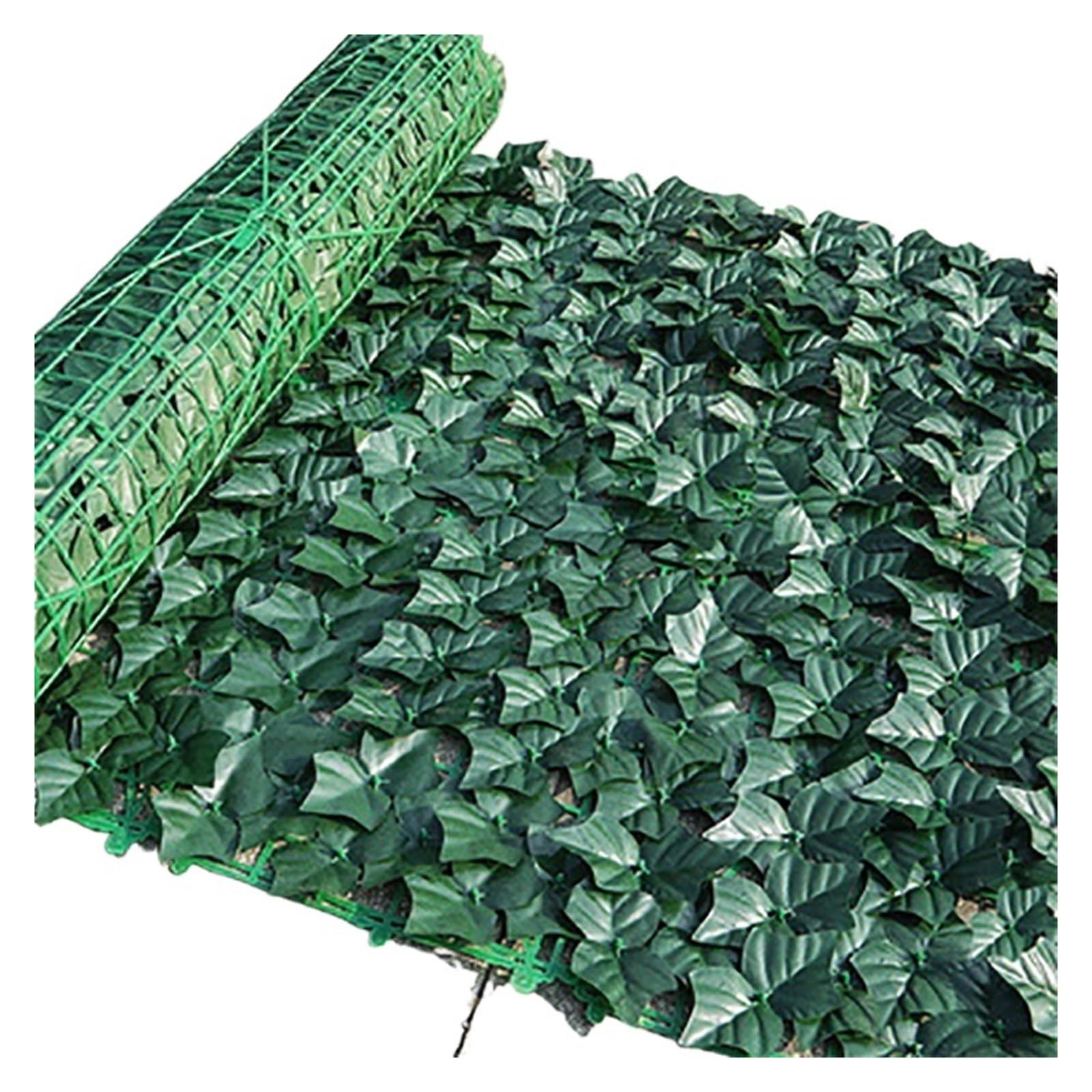 Garden Screening Plastic Artificial Ivy Hedge Green Leaf Fence Panels Faux Privacy Screen for Home Outdoor Garden Balcony Decoration 0.5X1m(A1 50x100CM)