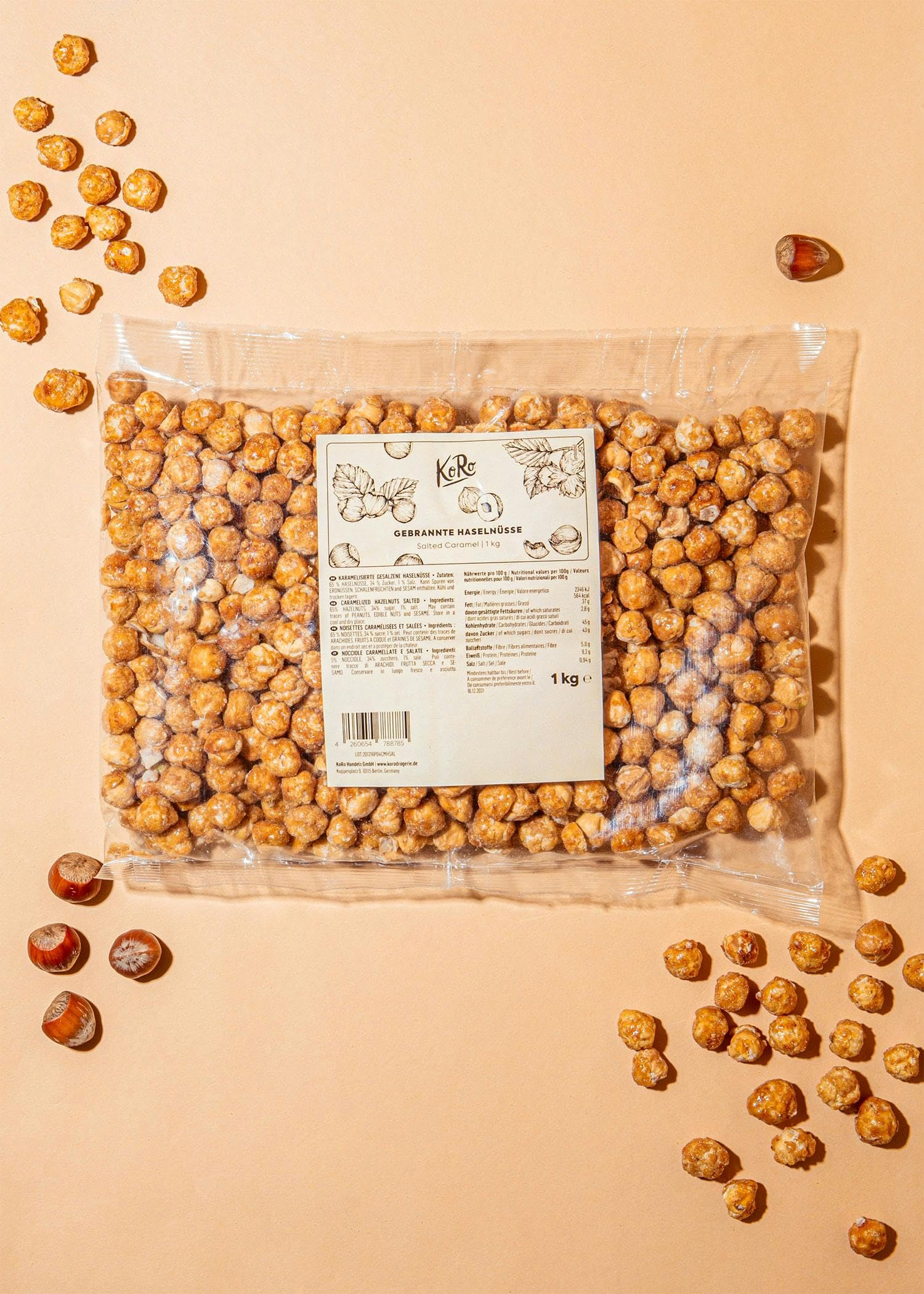 KoRo - Nocciole tostate al caramello salato | 1 kg