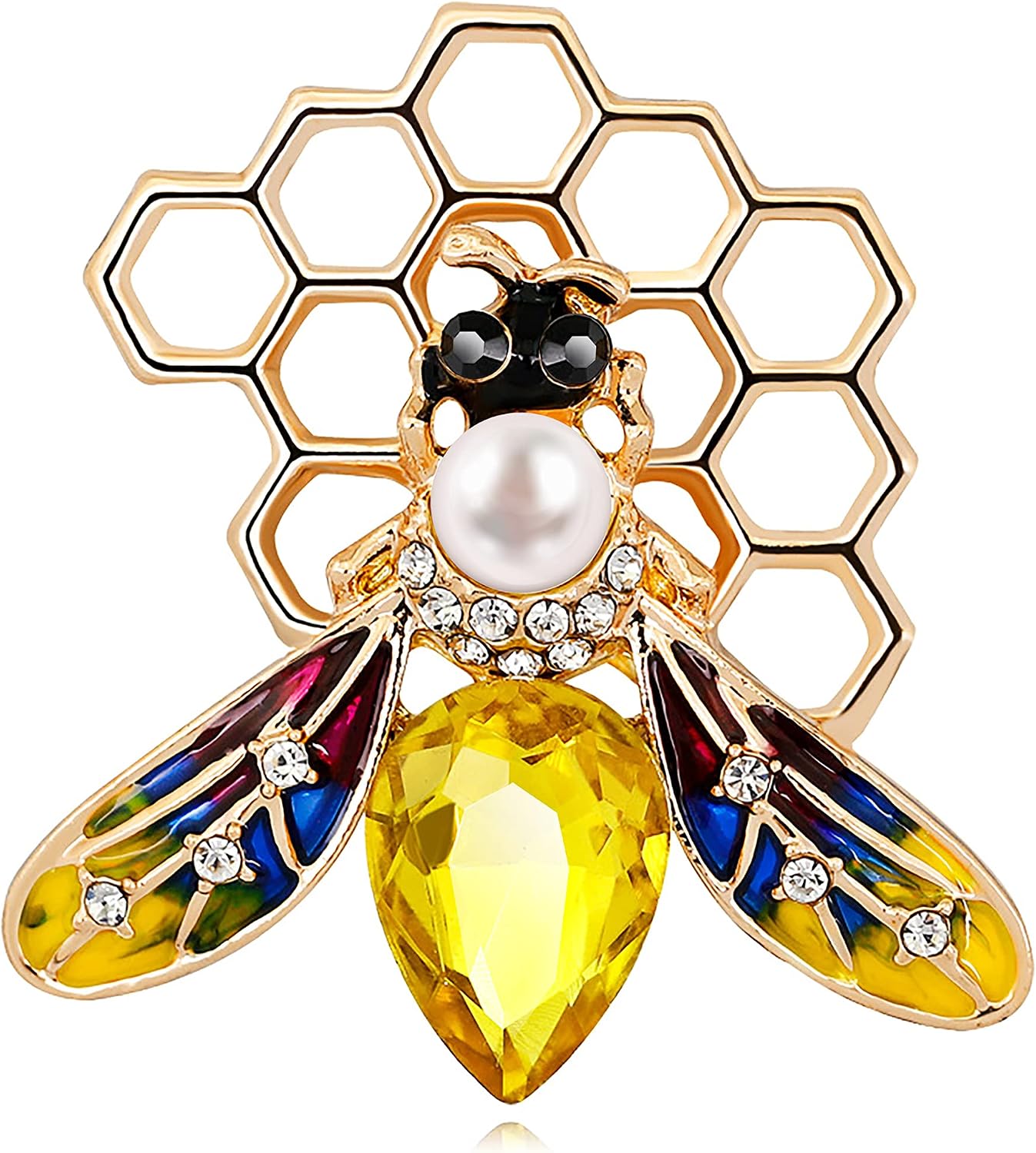 Austrian Crystal Cute Animal Insect Small Honey Bee Brooches Pins Corsages Scarf Clips