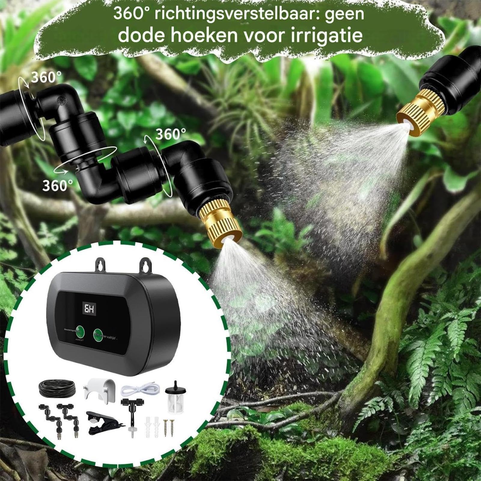 Humidificador de reptiles - 500g | Máquina de humo portátil | Boquilla ajustable de 360 grados | Sistema de humedad de terrario alimentado por USB | Máquina compacta y silenciosa de ABS para