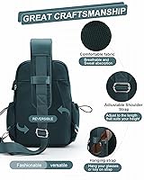 Vista 6 de Sling Crossbody Bag for Men Women, Tactical Backpack Shoulder Daypack Mini Anti-Theft Motorcycle Chest Bags, Small One Strap Backpack for Casual