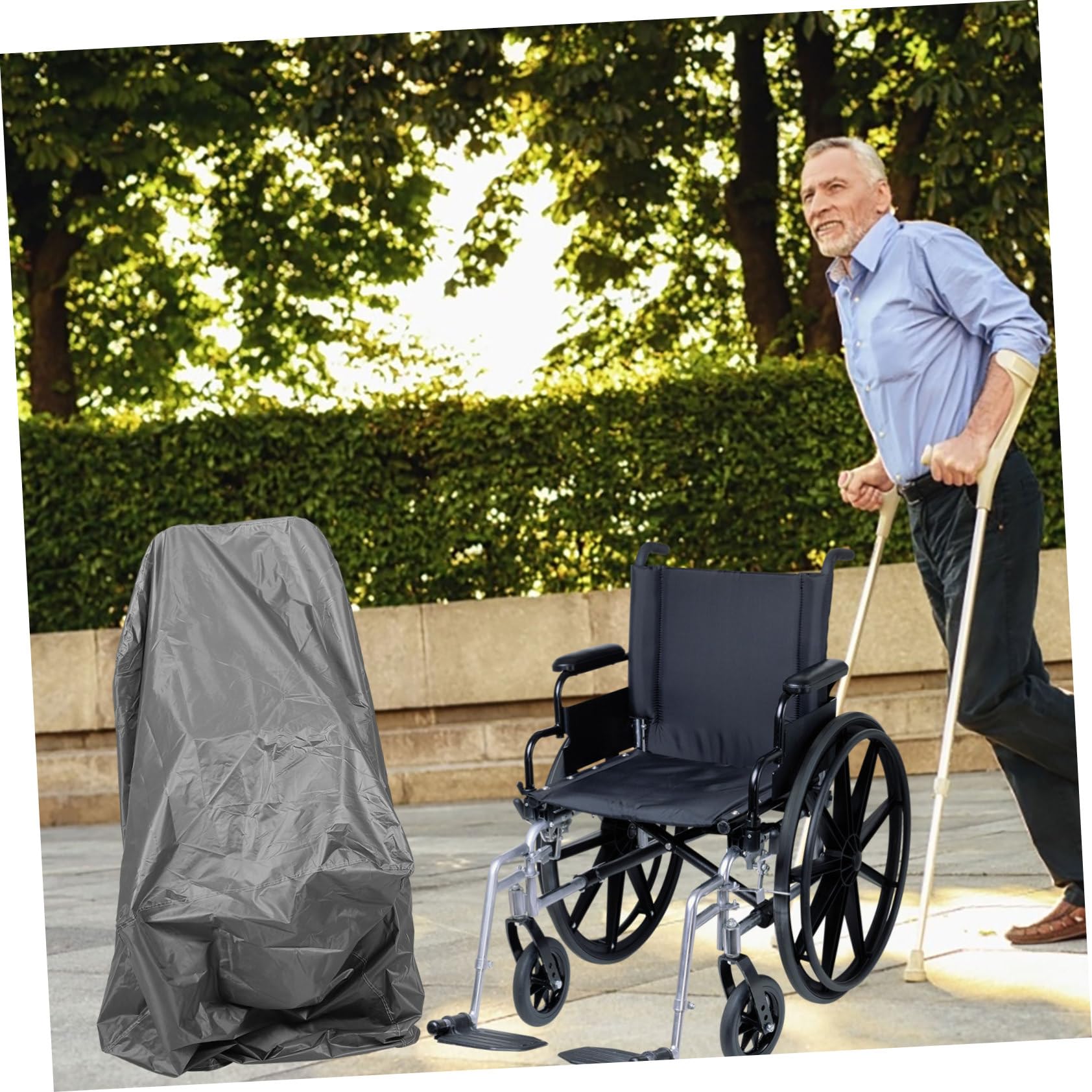 NOLITOY Wheelchair Cover Scooter Electric Wheelchair Wheel Chairs Wheelchair Protective Cover Dust Cover for Wheelchair Grey Polyester (Polyester)