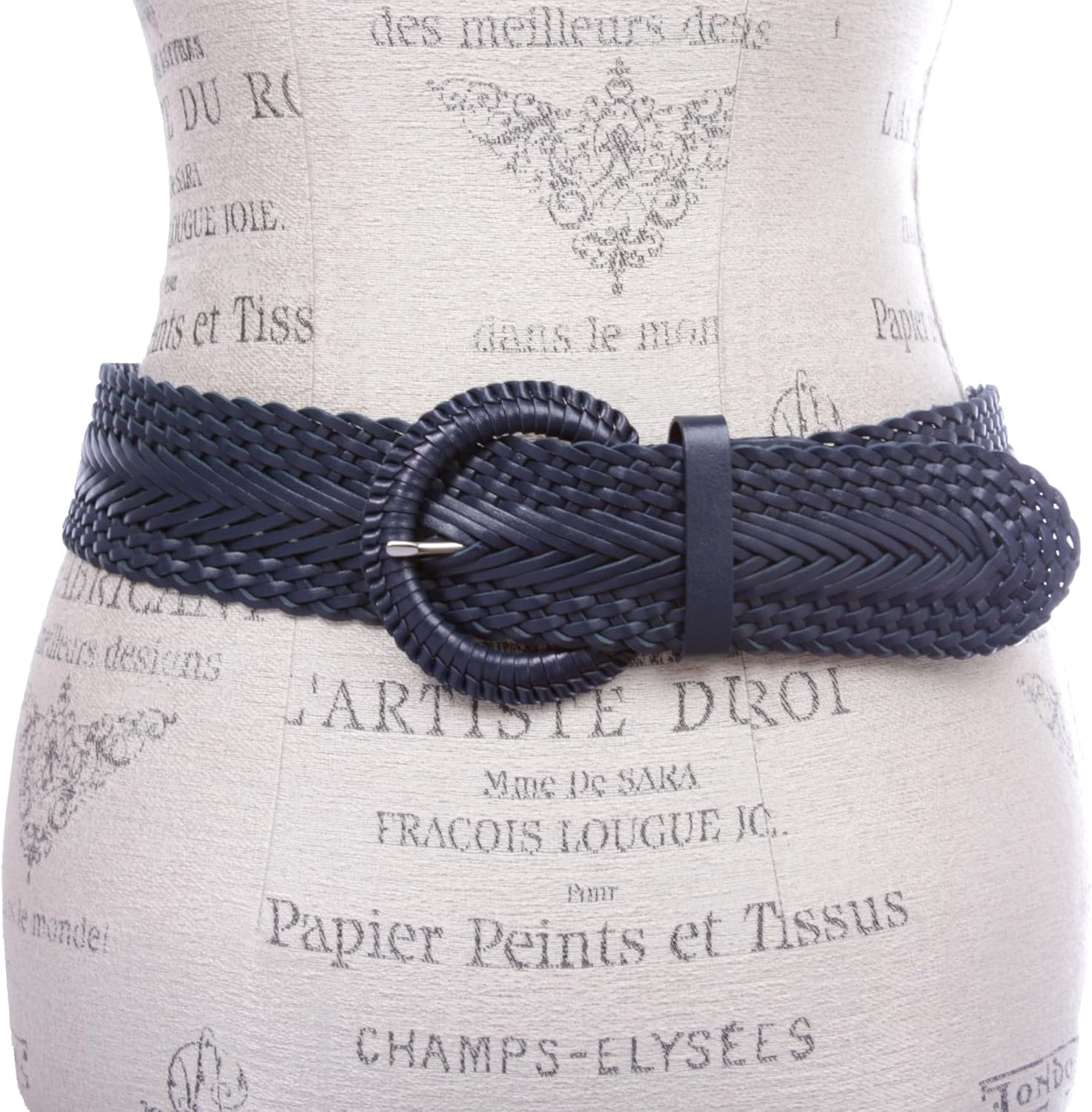 Beltiscool 2 Inch Wide Genuine Leather Braided Woven Round Belt - Image 4