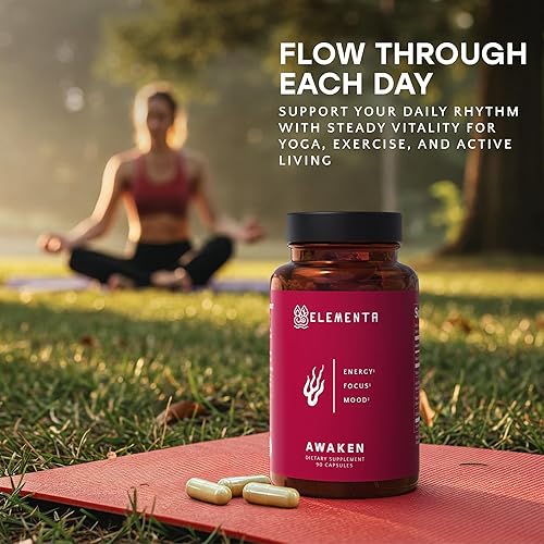 Miniatura 3 de ELEMENTA Awaken - Suplementos cerebrales para la memoria, la concentración y la energía  Melena de león, Panax Ginseng, té verde cafeína y taurina