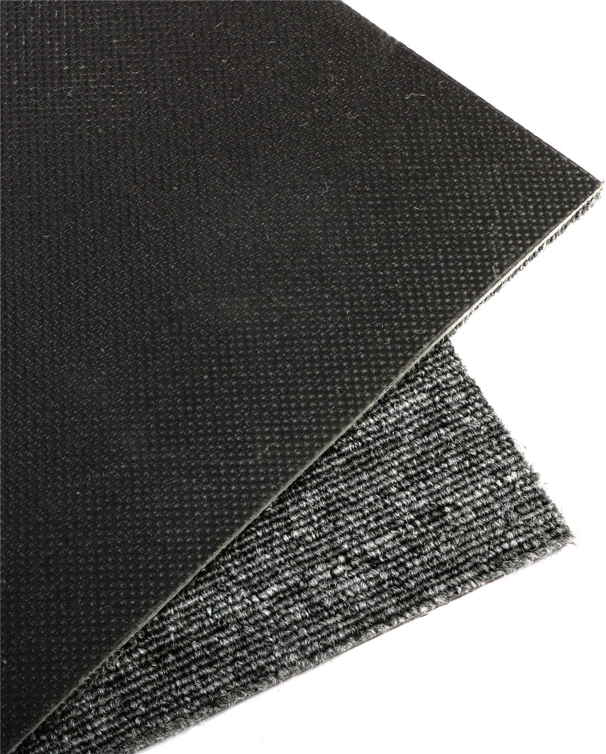 uyoyous 20 Pack Commercial Carpet Tiles, 20'' x 20'' Reusable Carpet Squares with Stickers, 53.8 Sq Ft PVC Backed Carpet Floor Tiles for Home Office, Gray