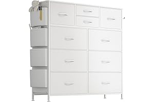 Lulive White Dresser for Bedroom with 10 Drawers