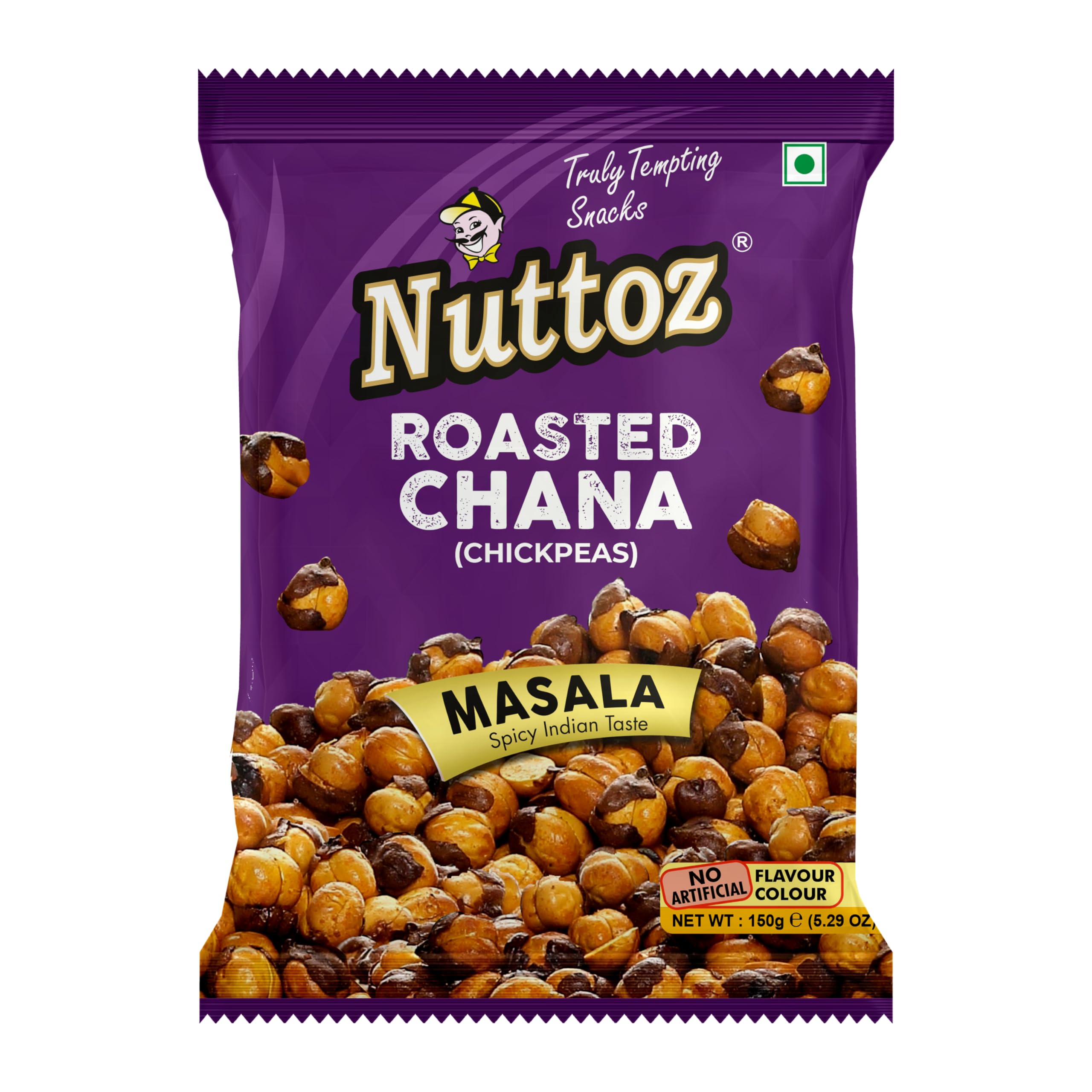 Nuttoz Roasted Chana, 150g Pack of 2, Hing Jeera, Nimbu Pudina, Black Pepper, Masala Flavors (Masala Roasted Chana) (B09GYKB758) Amazon Price History, Amazon Price Tracker