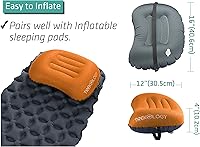 Vista 6 de Trekology Almohada inflable ultraligera de viaje para campamento - ALUFT 2.0 compresible, compacta, cómoda, ergonómica, para el cuello y el apoyo
