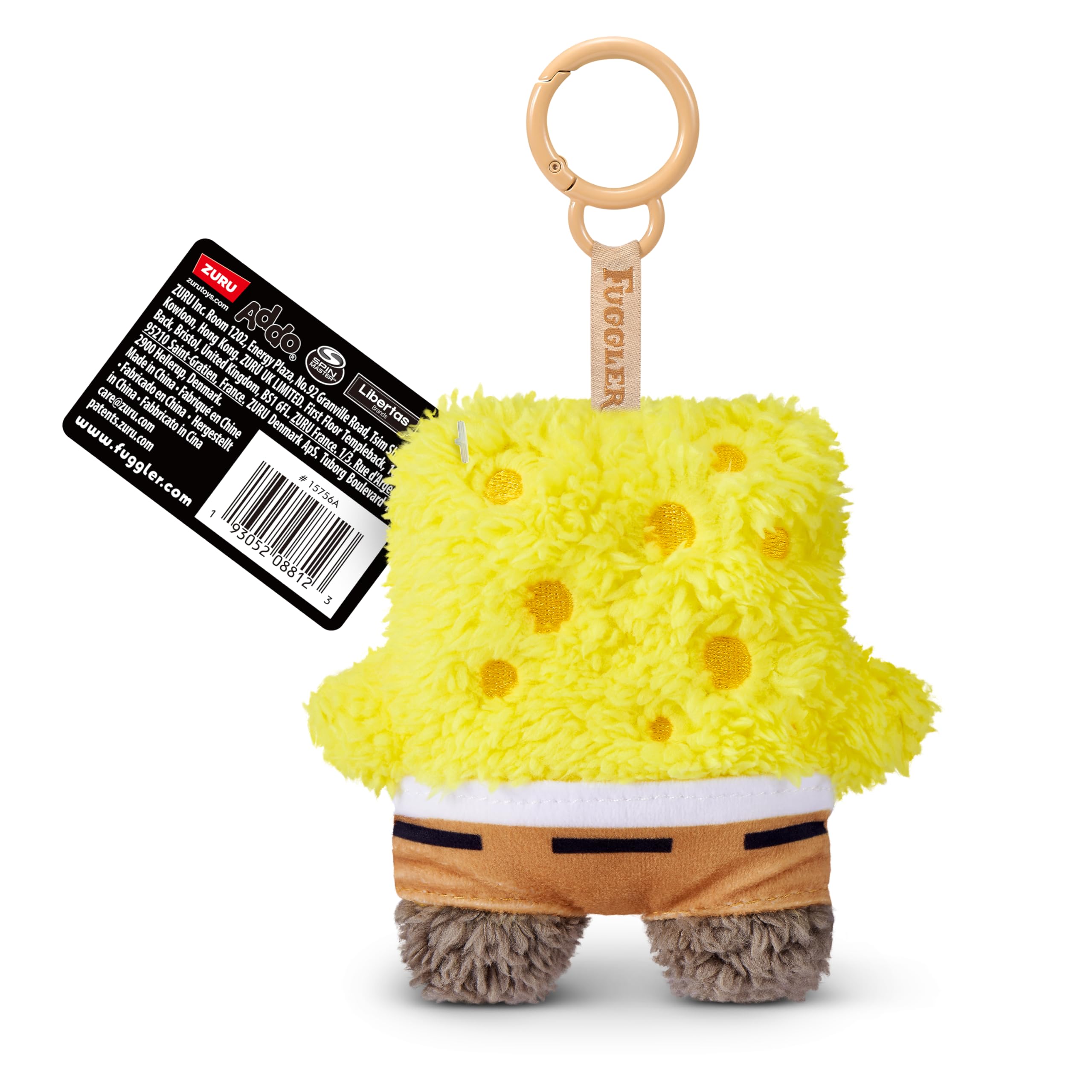 Fuggler SpongeBob 5-Inch Plush Keyring by ZURU – Giocattolo di peluche Funny Ugly Monster con denti quasi umani, portachiavi collezionabile per bambini, adolescenti, adulti e amanti dei peluche strani