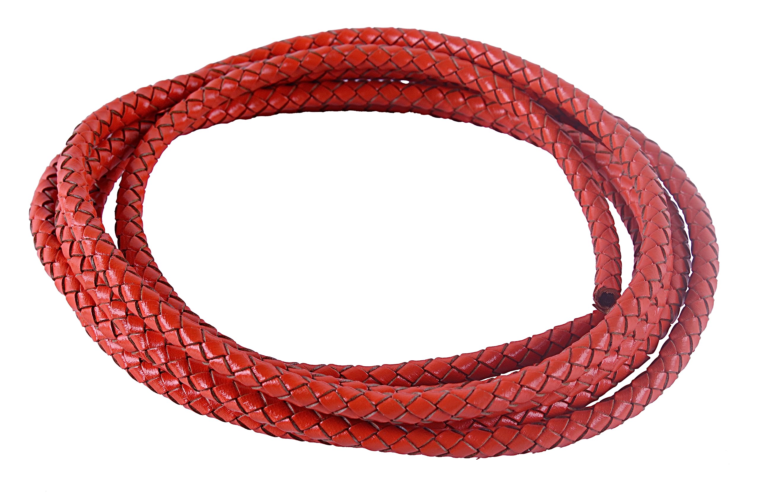 KONMAY 2Yards 5mm Braided Leather Bolo Cord for Bracelets & Crafts