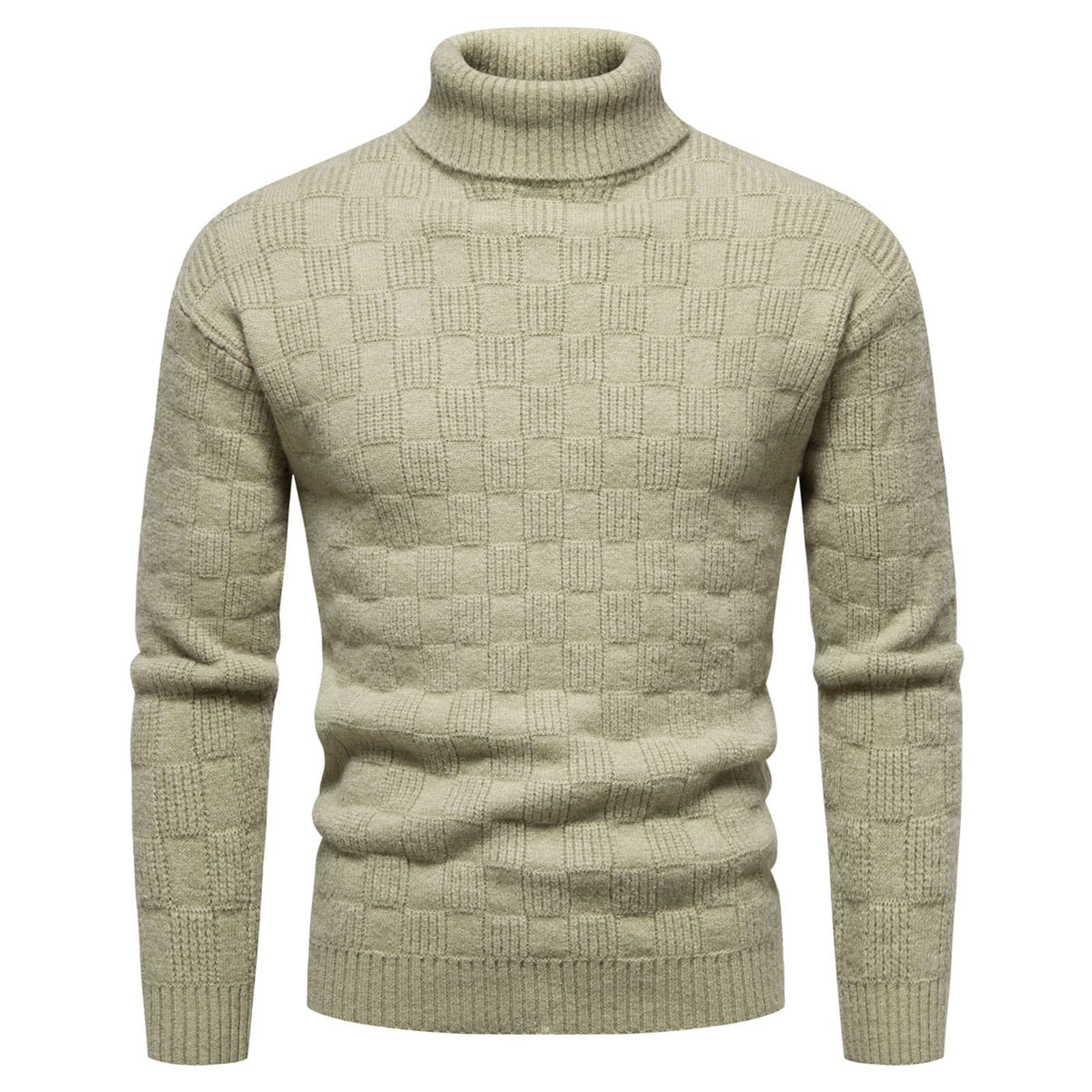 Genérico Cuello Alto Slim Fit para Hombre, Jersey Hombre Invierno Manga Larga Invierno Pullover Termica Top Ocio Esbelto Cálido Manga Larga Otoño Básico Business Moda Suave Pulóver