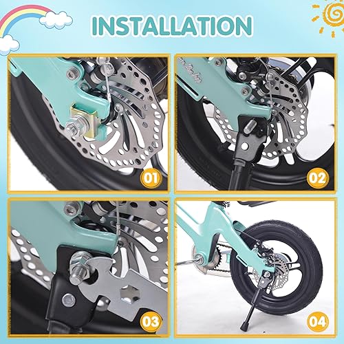 Miniatura 7 de LEICHTEN Soporte de bicicleta para niños para ruedas de 1214161820 pulgadas, soporte trasero para bicicletas de montaje trasero, color rosa para