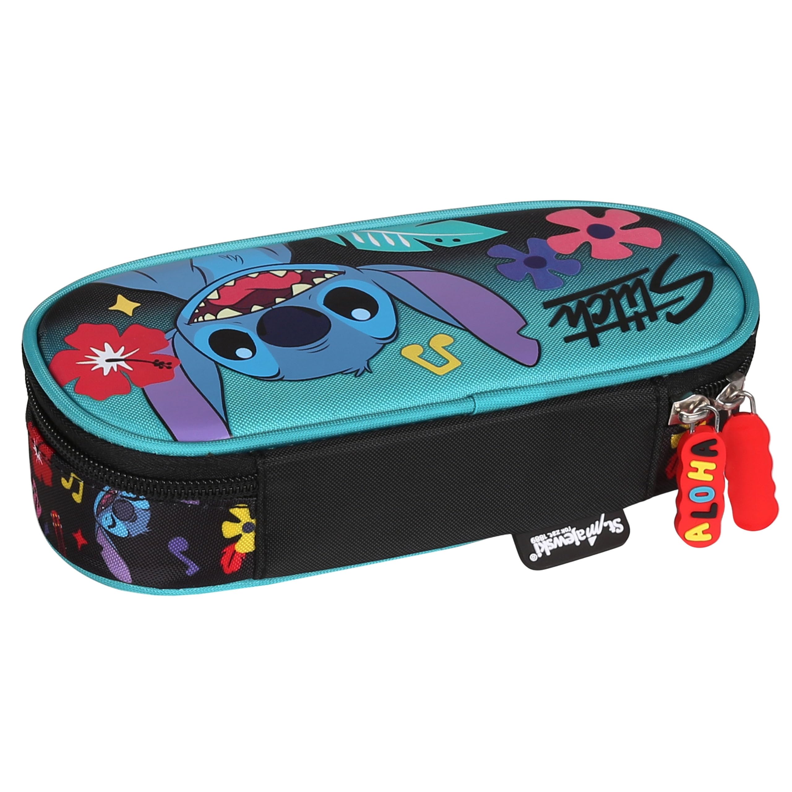 sarcia.eu Disney Stitch Compartment School Pencil case, Sachet for Girl, Mint-Black 5x20x9cm (Stitch Compartmental B) - Image 3