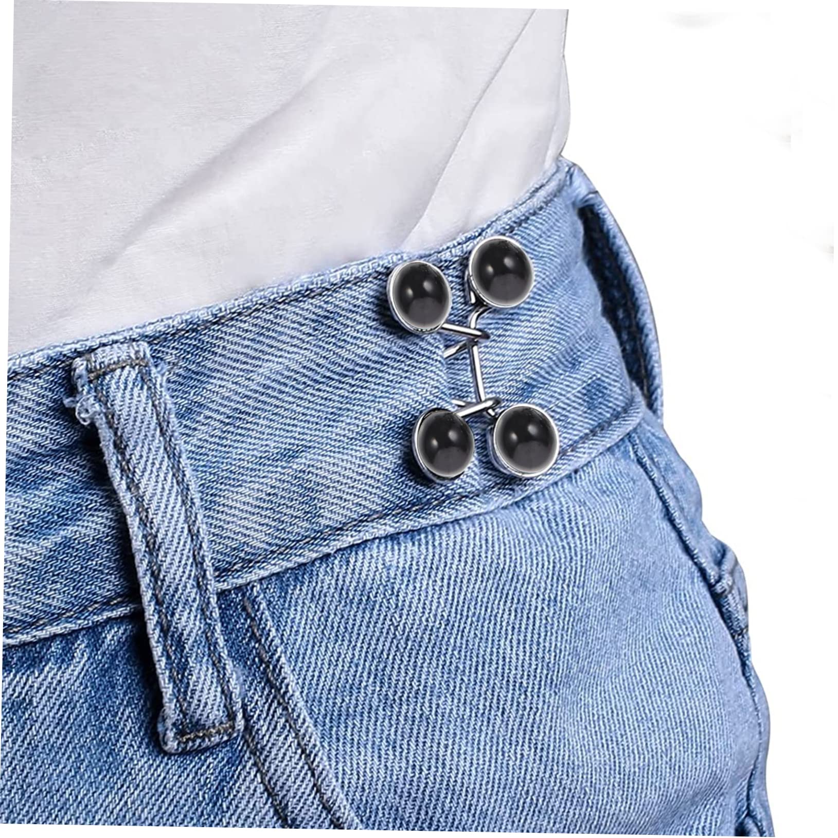 Healeved 4 Set Di Fibbie in Lega Per Jeans Pantaloni Portatili Bottoni Clip Di Sicurezza Fibbia Regolabile 4 Pezzi*4
