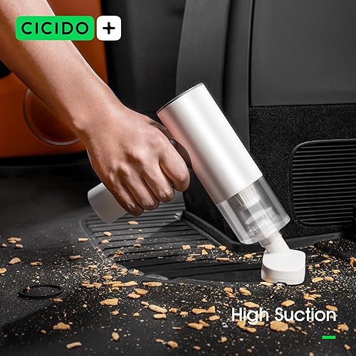 Miniatura 6 de CICIDO+ Aspiradora de mano inalámbrica, mini aspiradora portátil para automóvil, aspiradora plegable para teclado, automóvil, oficina, pelo de