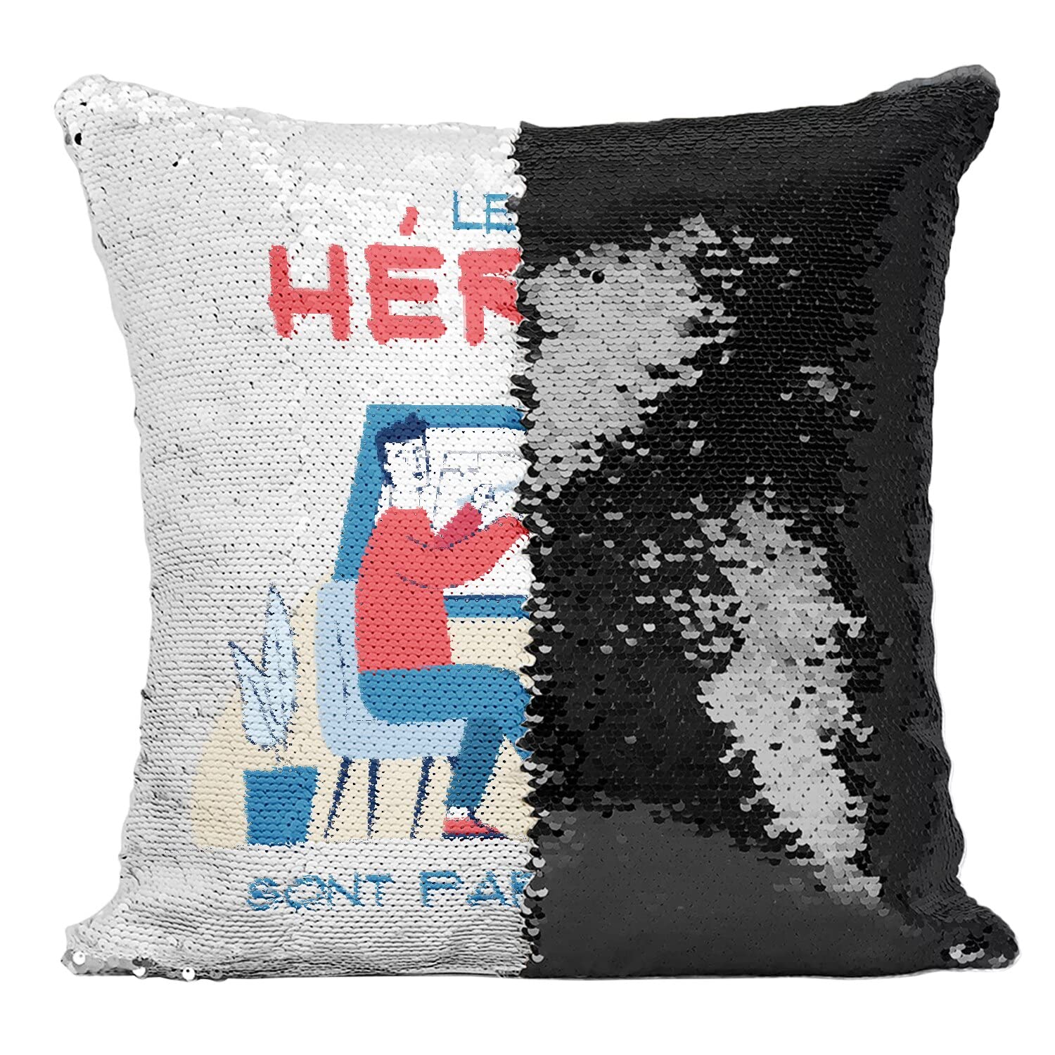 Coussin sequin noir architecte avec housse paillettes Les Vrais Héros Maison Métier