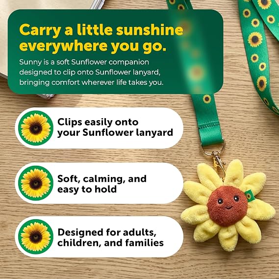 Hidden Disabilities Official Sunflower Lanyard (70cm) with Sunny Plush