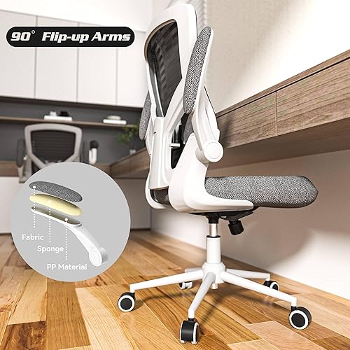 Miniatura 26 de Silla de oficina ergonómica para largas horas y alivio del dolor de espalda baja, cojín de asiento de espuma viscoelástica, soporte lumbar acolchado